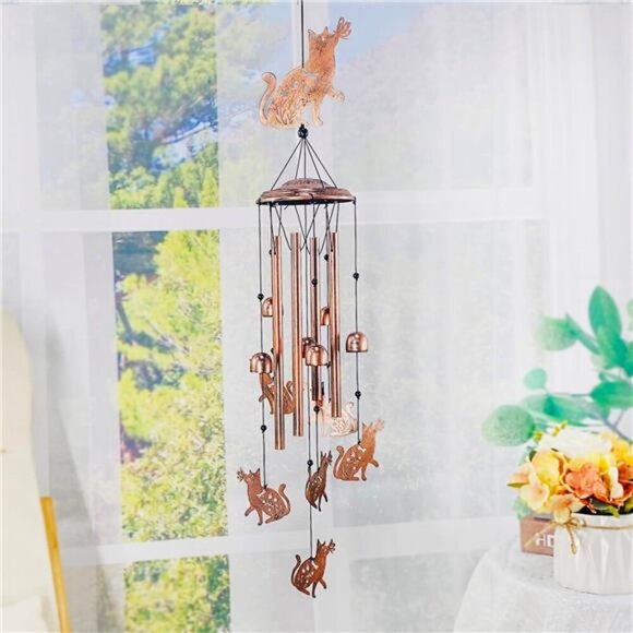 Cat Wind Chimes Outdoor Cat Gifts for Women/Men/Mom/Grandma/Wife/Friends - Picture 6 of 7